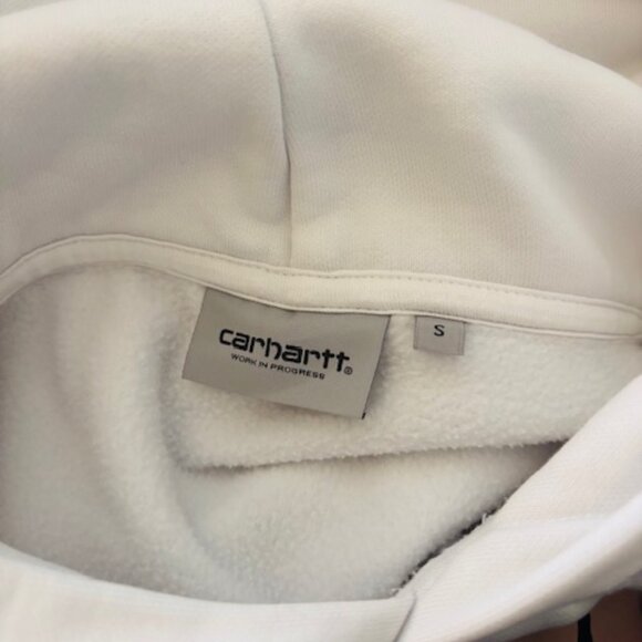 Carhartt WIP Happy Script Sweat Hoodie White Men’s Size S - Picture 6 of 6